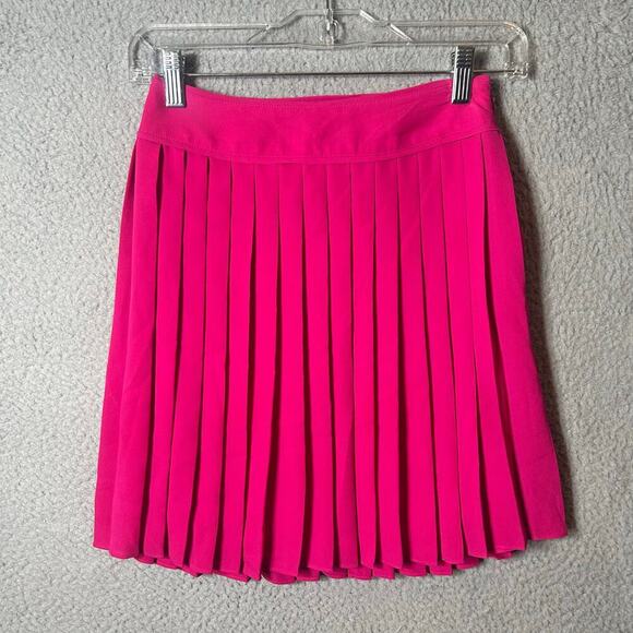 Express Pleated Skirt Womens 00 Pink High Waist Skirt Barbie Hot Pink‎ Mini - Picture 1 of 11